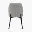 Enya Light Grey Chenille and Black Metal Quilted Back Dining Chair