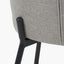 Enya Light Grey Chenille and Black Metal Quilted Back Dining Chair