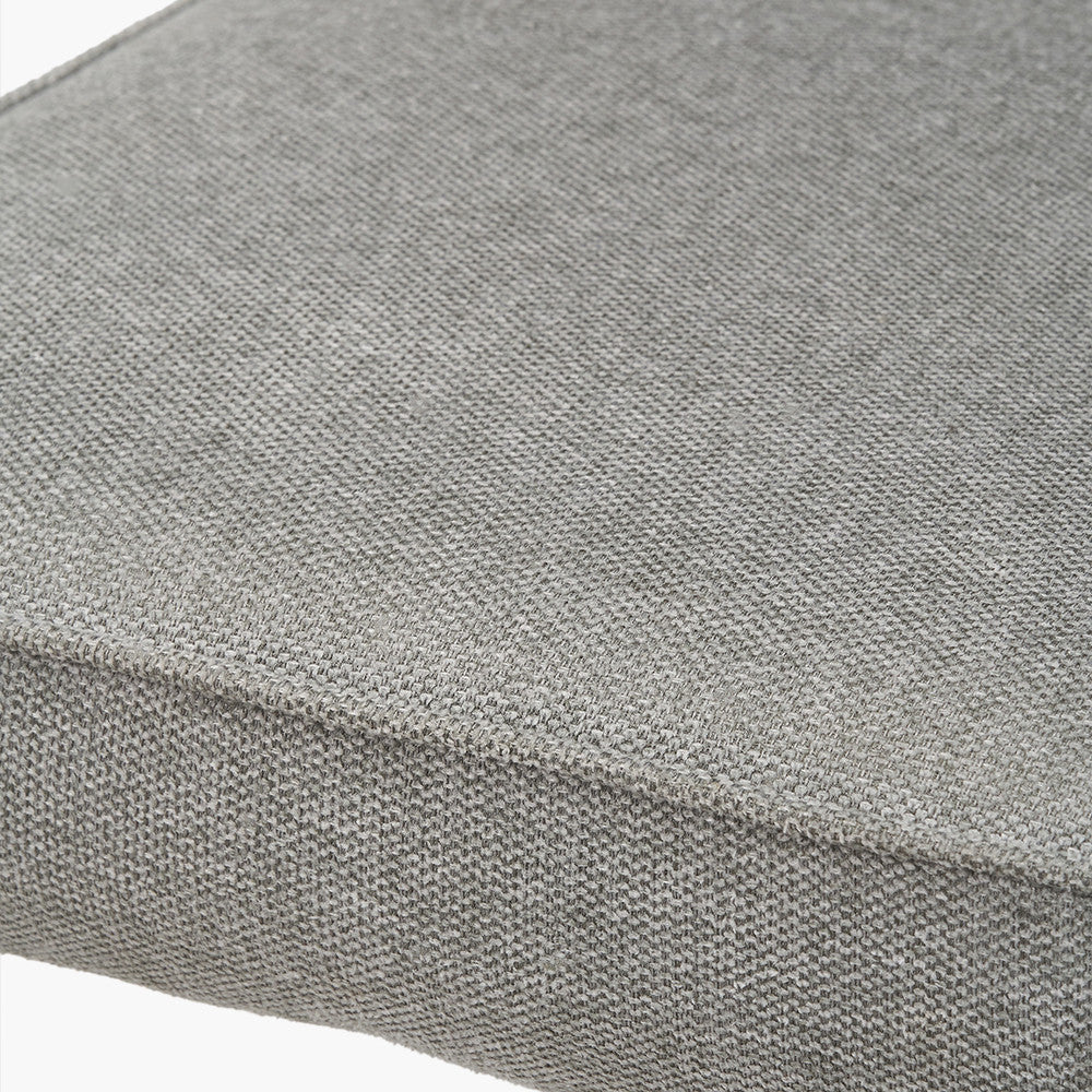 Enya Light Grey Chenille and Black Metal Quilted Back Dining Chair
