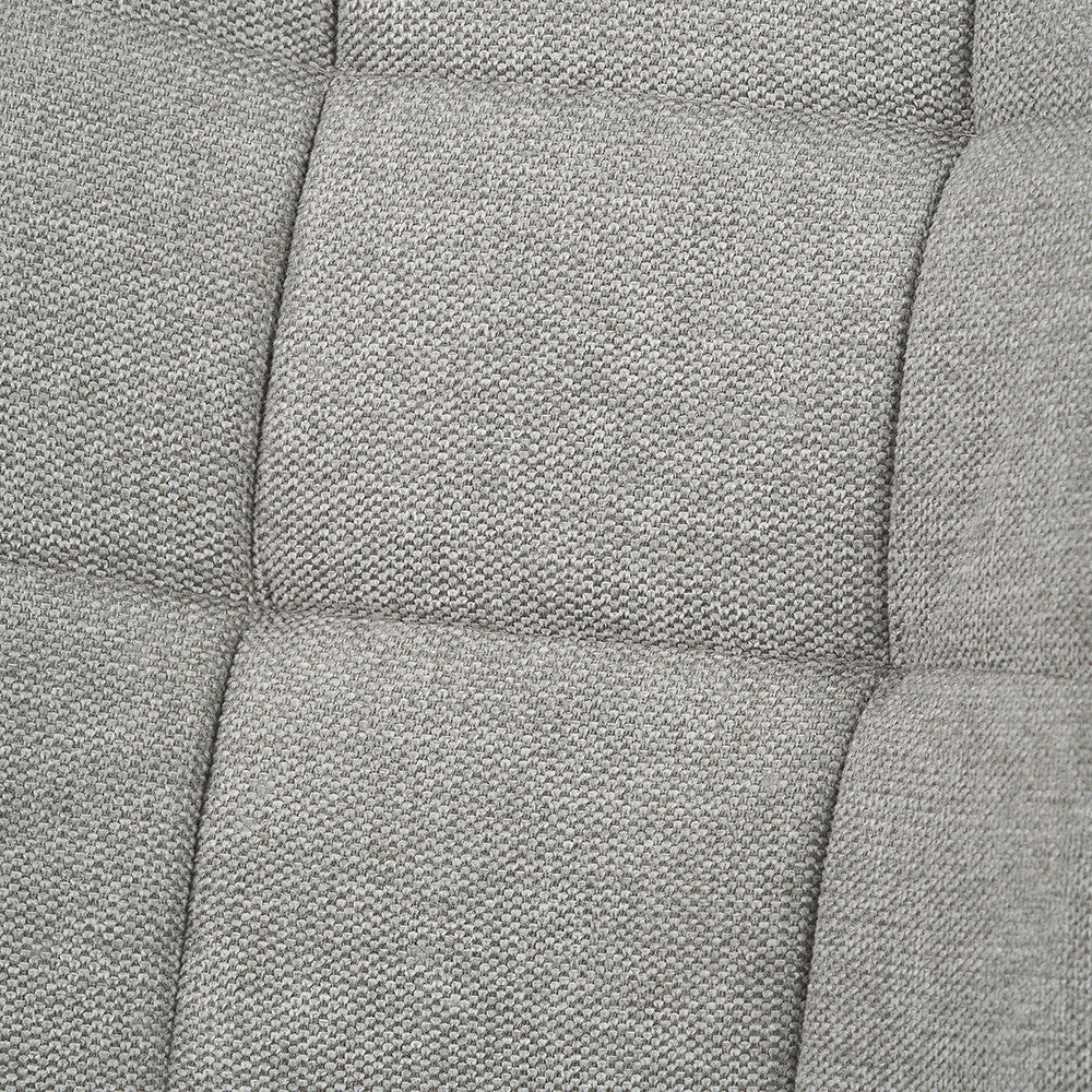 Enya Light Grey Chenille and Black Metal Quilted Back Dining Chair