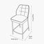 Enya Light Grey Chenille and Black Metal Quilted Back Bar Stool
