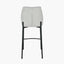 Enya Light Grey Chenille and Black Metal Quilted Back Bar Stool