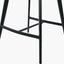 Enya Light Grey Chenille and Black Metal Quilted Back Bar Stool