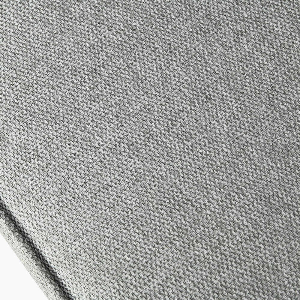 Enya Light Grey Chenille and Black Metal Quilted Back Bar Stool