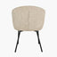 Kelsby Mocha Textured Marl Chenille and Black Metal Tub Dining Chair