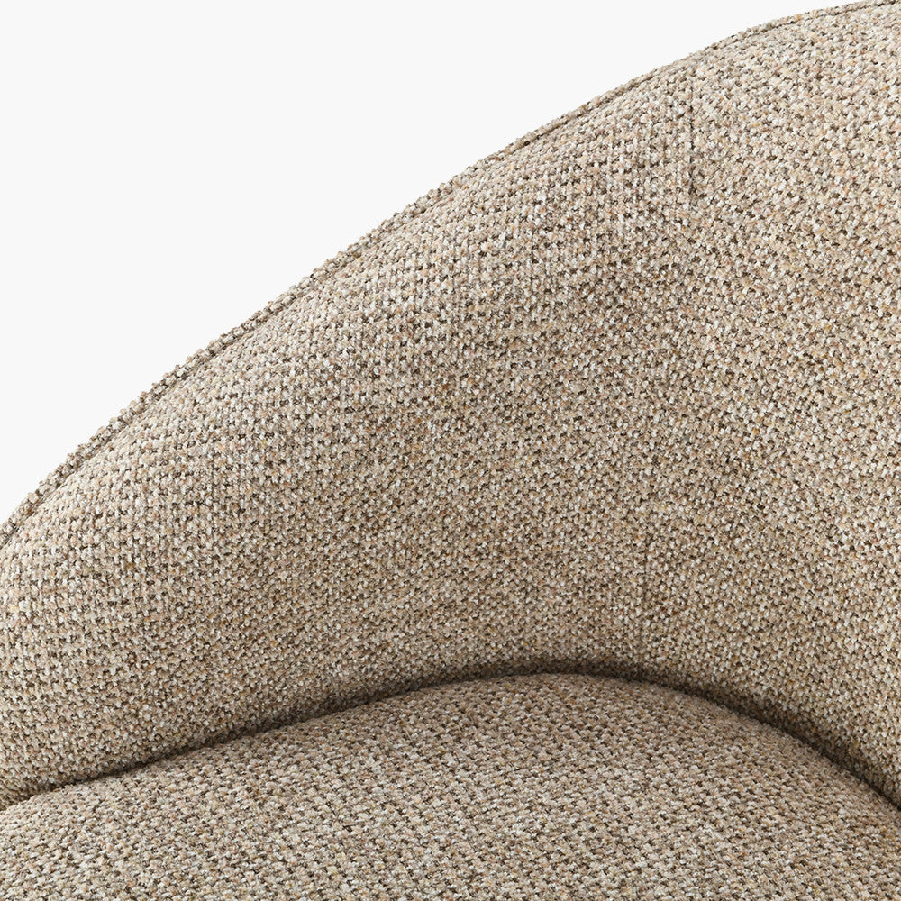 Kelsby Mocha Textured Marl Chenille and Black Metal Tub Dining Chair