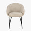 Kelsby Mocha Textured Marl Chenille and Black Metal Tub Dining Chair