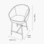 Kelsby Mocha Textured Marl Chenille and Black Metal Tub Bar Stool