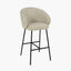 Kelsby Mocha Textured Marl Chenille and Black Metal Tub Bar Stool