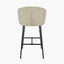 Kelsby Mocha Textured Marl Chenille and Black Metal Tub Bar Stool