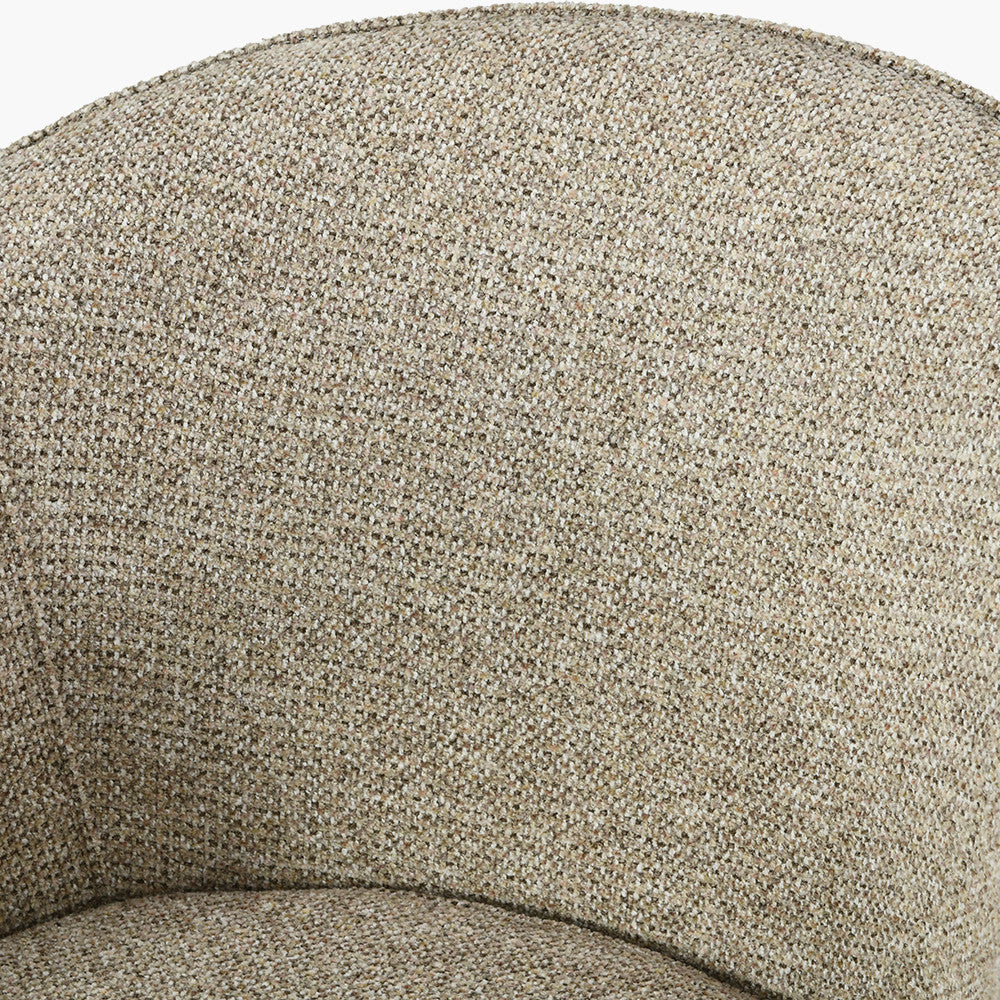 Kelsby Mocha Textured Marl Chenille and Black Metal Tub Bar Stool