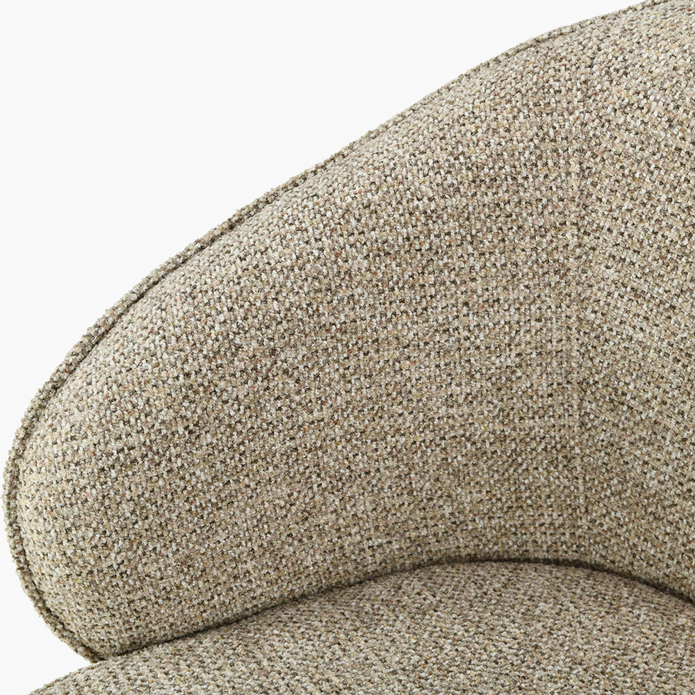 Kelsby Mocha Textured Marl Chenille and Black Metal Tub Bar Stool