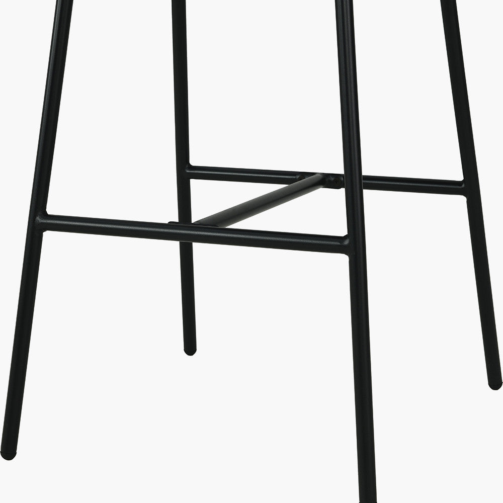 Kelsby Mocha Textured Marl Chenille and Black Metal Tub Bar Stool