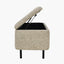 Else Mocha Textured Marl Chenille and Black Metal Buttoned Storage Ottoman
