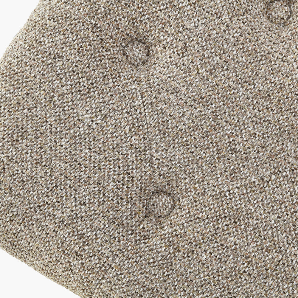 Else Mocha Textured Marl Chenille and Black Metal Buttoned Storage Ottoman