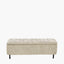 Else Mocha Textured Marl Chenille and Black Metal Buttoned Storage Ottoman