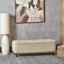 Else Mocha Textured Marl Chenille and Black Metal Buttoned Storage Ottoman