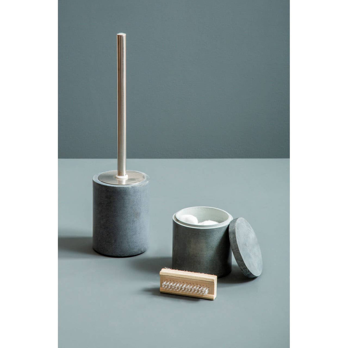 Kamal Dark Grey Marble Effect Cotton Jar