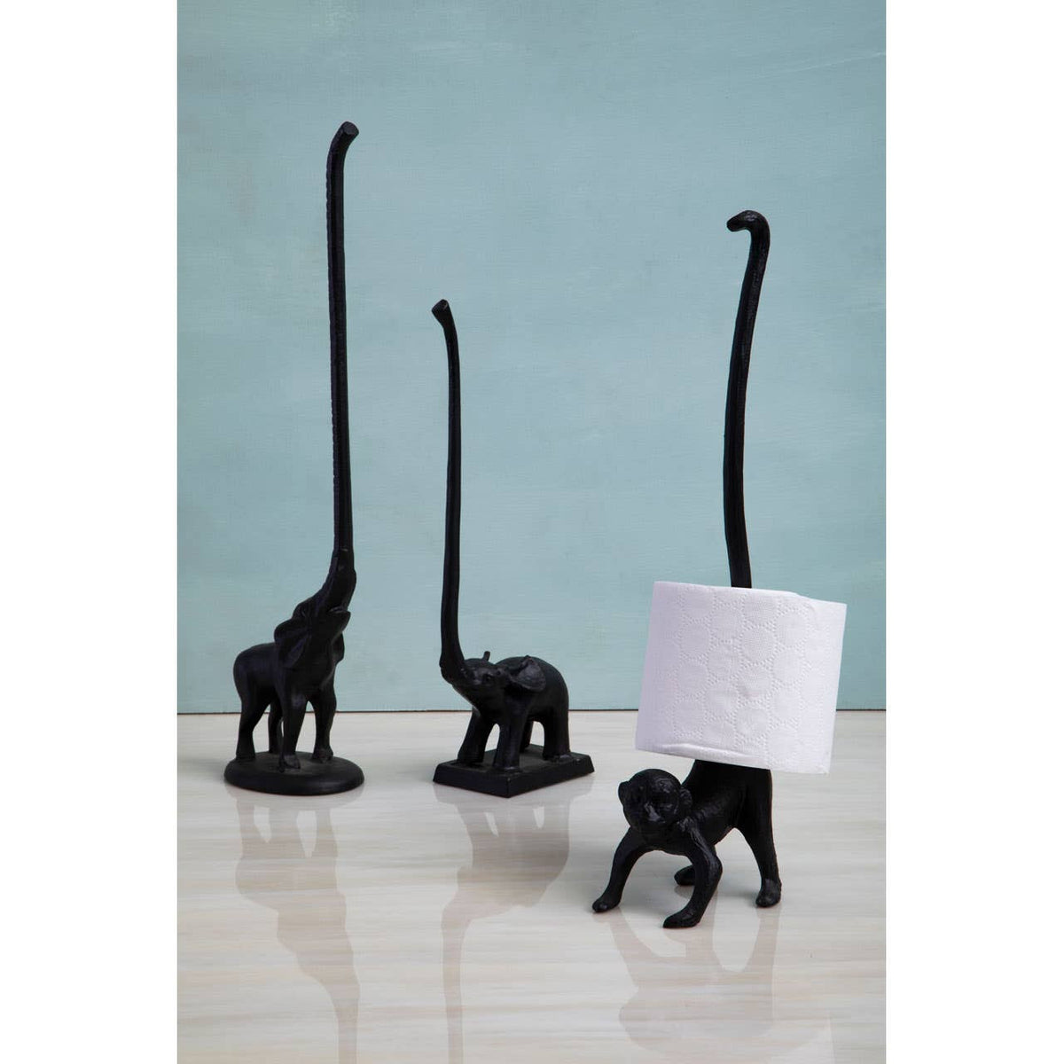 Fauna Black Finish Elephant Toiler Roll Holder