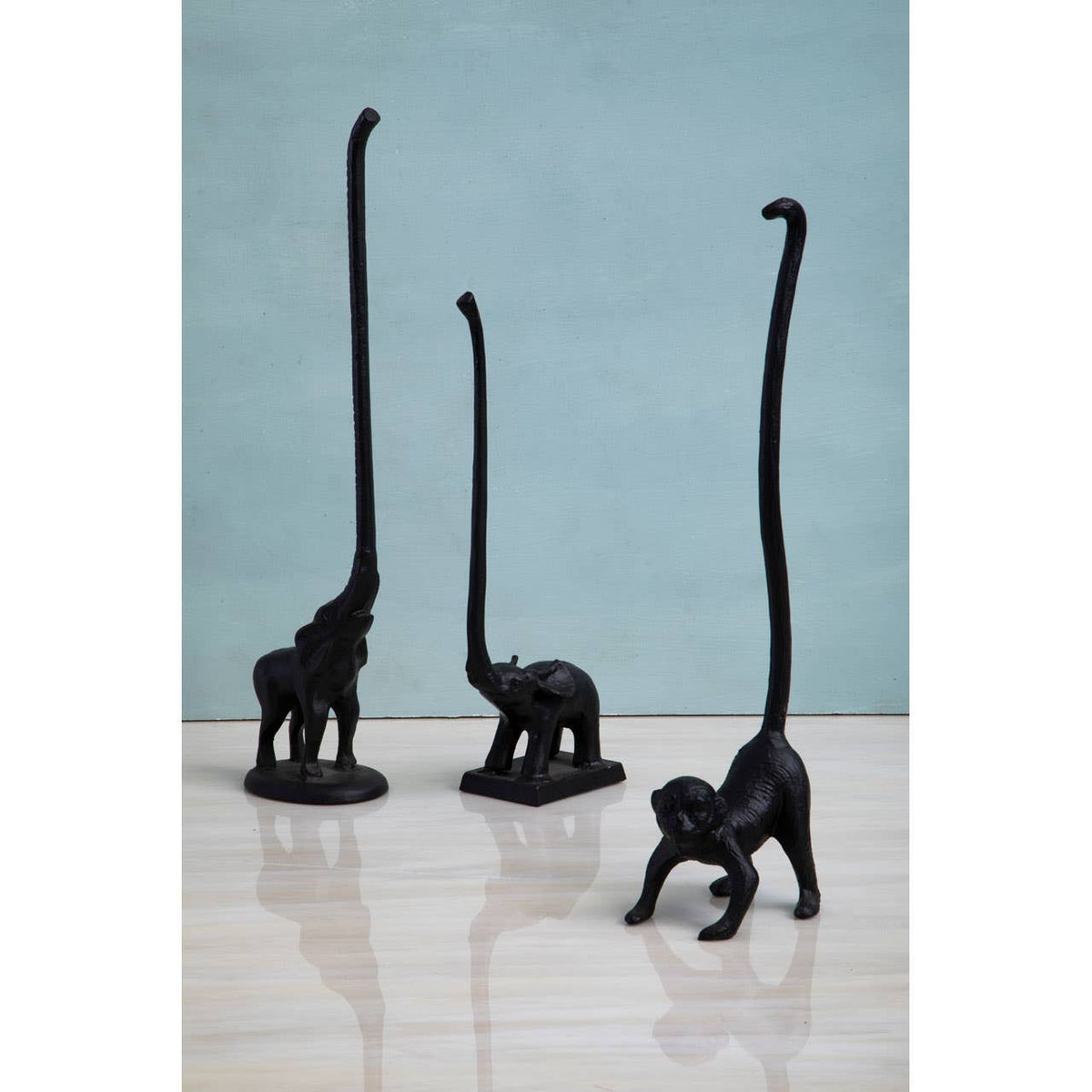 Fauna Black Finish Elephant Toiler Roll Holder