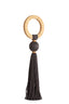 Ornament 14x62 cm YAVIZA dark brown+raffia sand