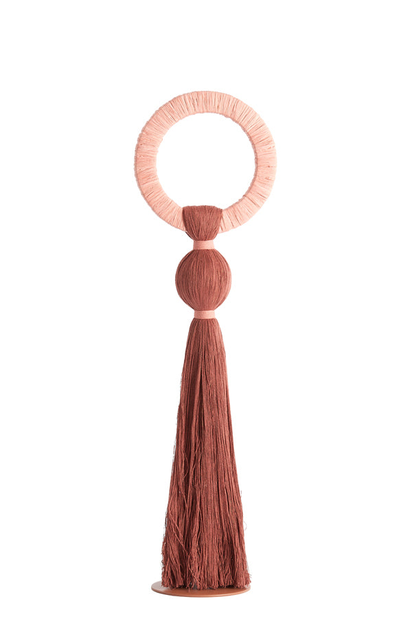 Ornament 14x62 cm YAVIZA terra+raffia light pink