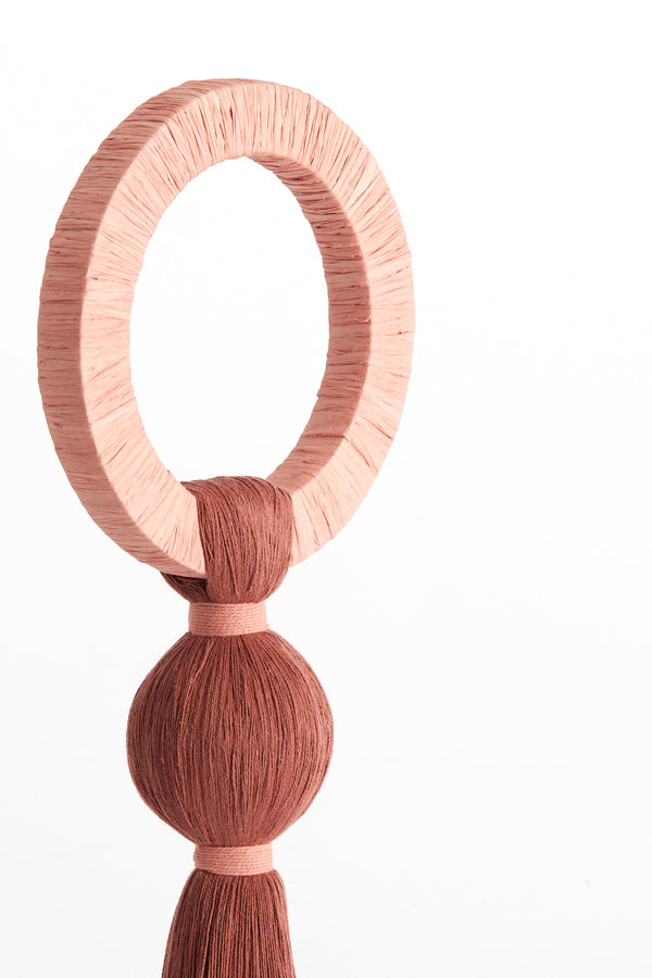 Ornament 14x62 cm YAVIZA terra+raffia light pink