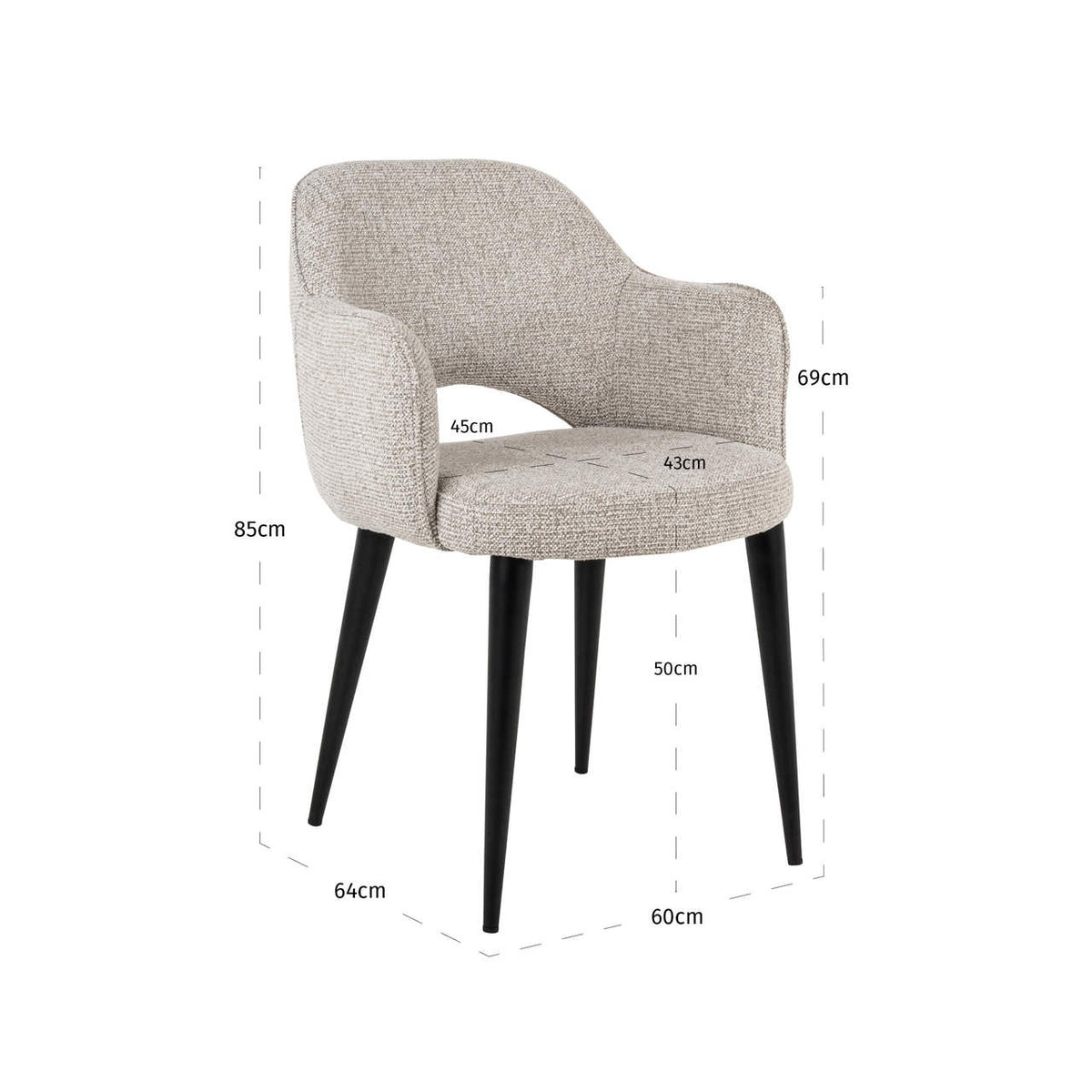 Dining chair Giovanna natural fancy fire retardant