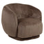 Lounge chair Negreslo brown fluffy swivel