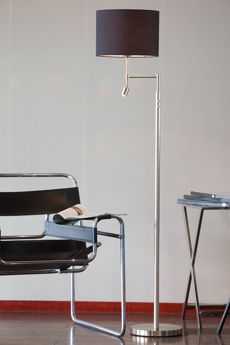 Floor lamp 25x140 cm MONTANA nickel satin with LED