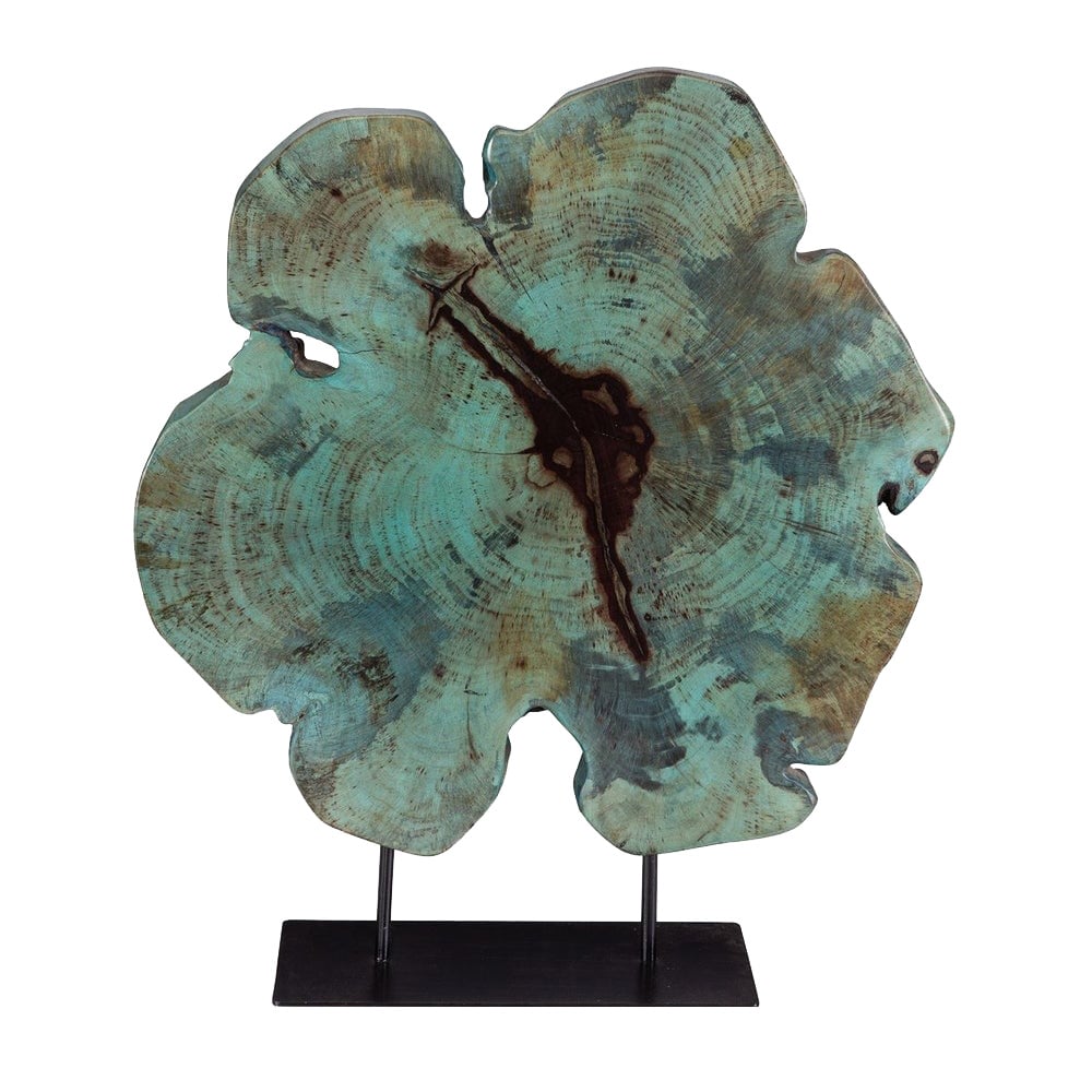 Bahati Mounted Wooden Sculpture in Blue