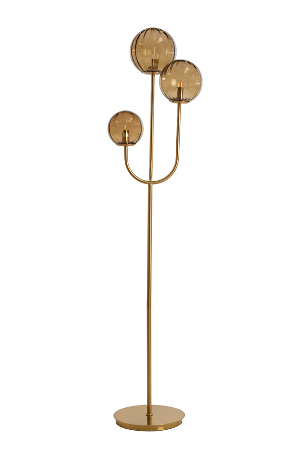 Floor lamp 3L E14 38x20x162 cm MAGDALA glass brown+gold