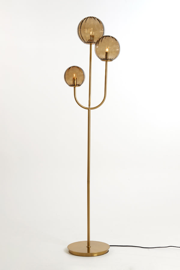 Floor lamp 3L E14 38x20x162 cm MAGDALA glass brown+gold