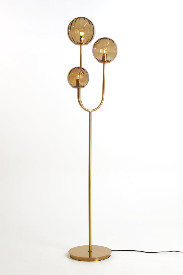 Floor lamp 3L E14 38x20x162 cm MAGDALA glass brown+gold