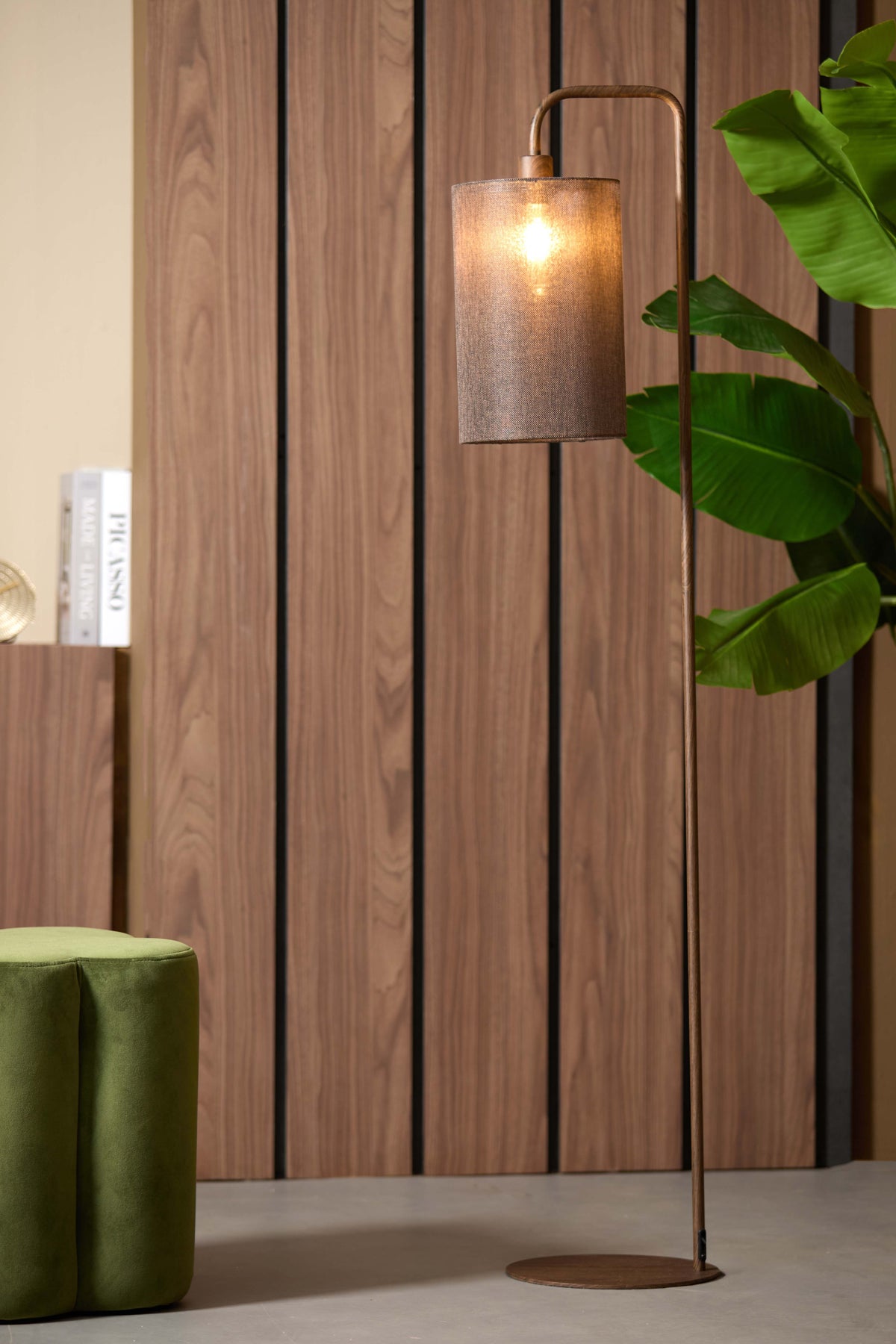 Floor lamp 33,5x28x155 cm DONIO wood print d brown+d brown