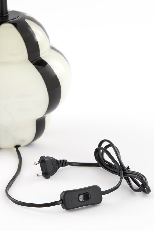Lamp base 22x28 cm YLIEN glass cream-black+black