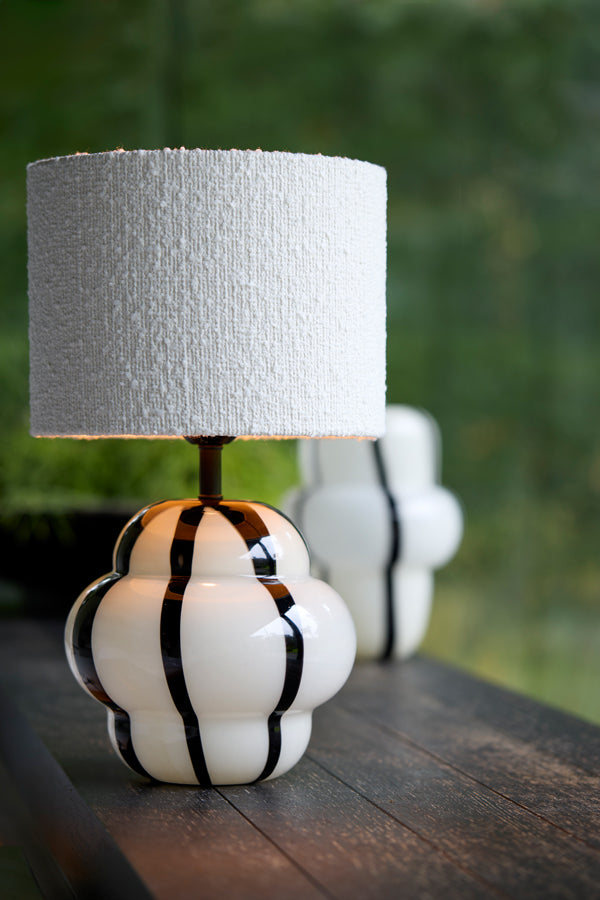 Lamp base 22x28 cm YLIEN glass cream-black+black