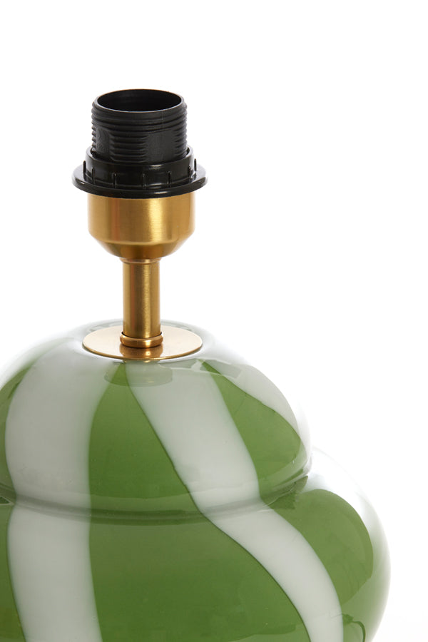 Lamp base 22x28 cm YLIEN glass green-white+gold