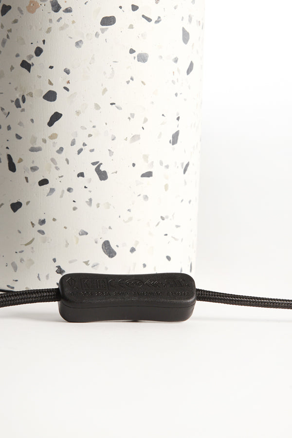 Lamp base 11x25 cm RANDY terrazzo white+matt black