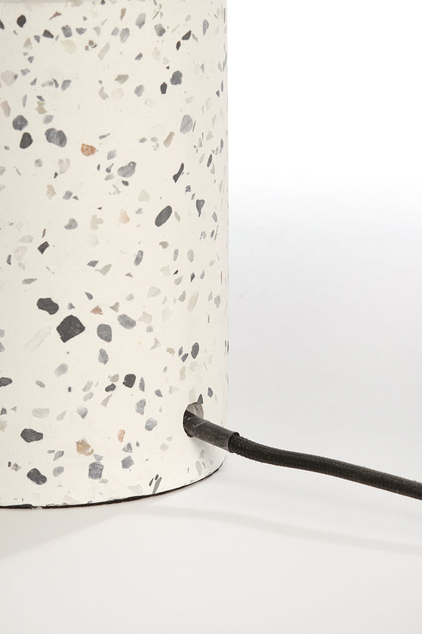 Lamp base 11x25 cm RANDY terrazzo white+matt black