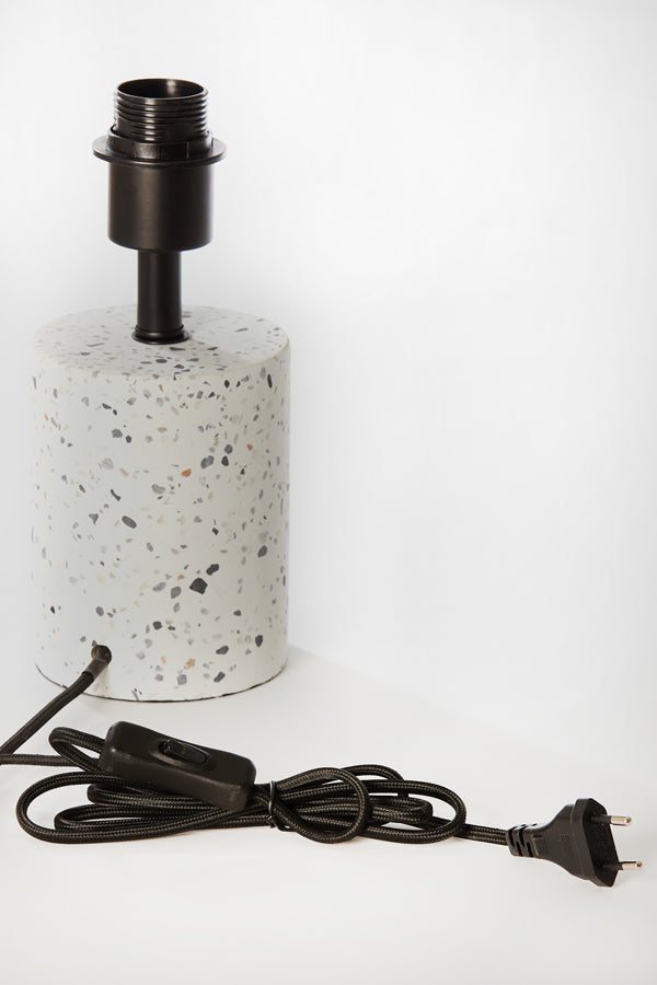 Lamp base 11x25 cm RANDY terrazzo white+matt black
