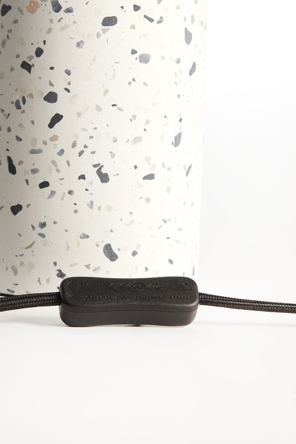 Lamp base 11,5x41 cm RANDY terrazzo white+matt black