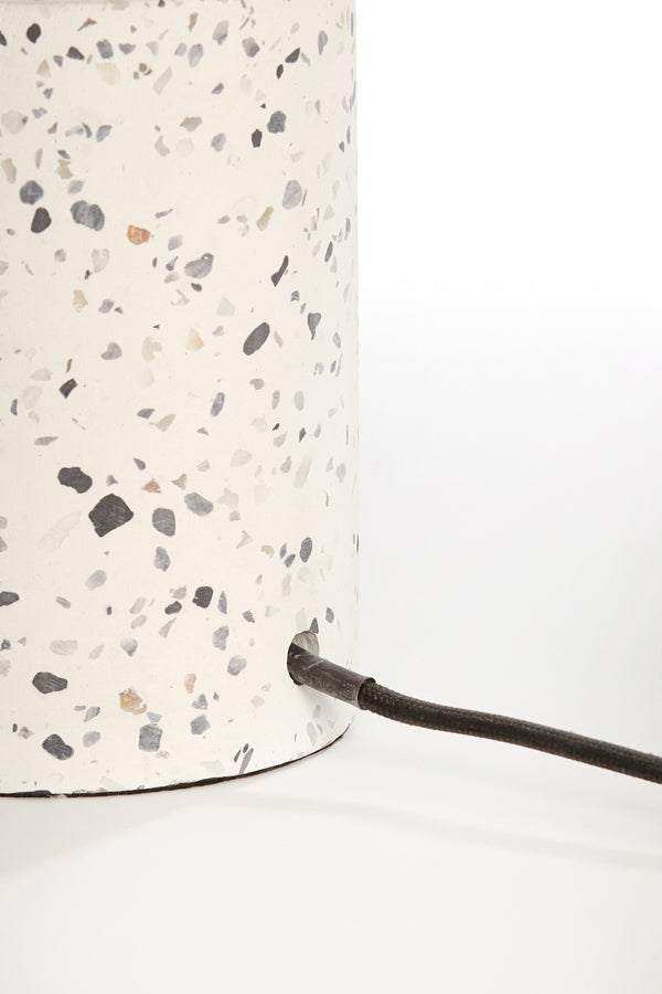 Lamp base 11,5x41 cm RANDY terrazzo white+matt black