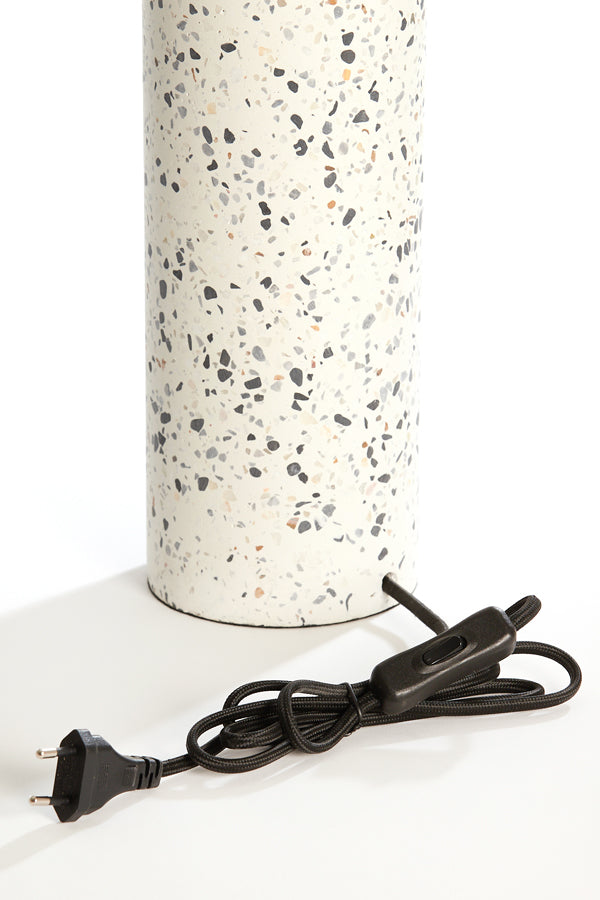 Lamp base 11,5x41 cm RANDY terrazzo white+matt black
