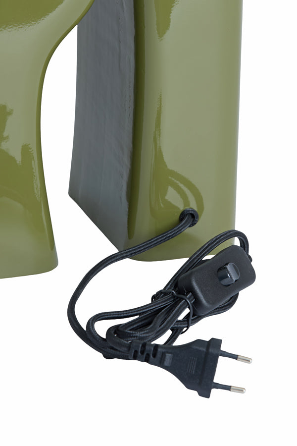 Lamp base 19x13x52,5 cm MISTRA shiny olive green
