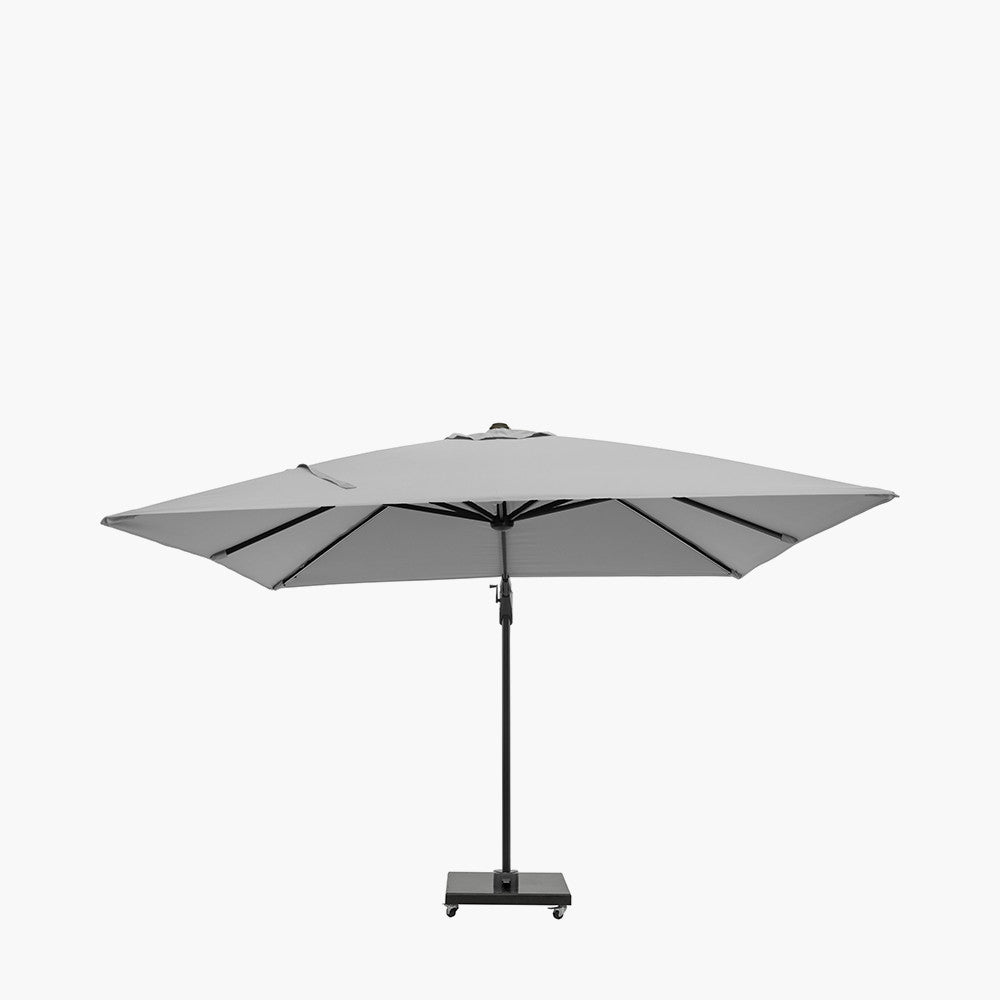 Glow Challenger T2 3m Square Luna Grey Free Arm Parasol