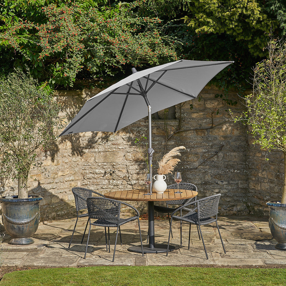 Riva 2.5m Round Luna Grey Parasol
