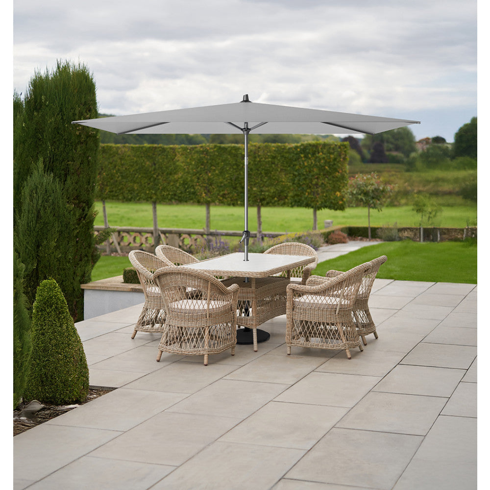 Riva 3 x 2m Rectangular Luna Grey Parasol