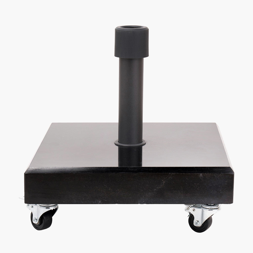 Rome Polished Black Granite 40KG Wheeled Parasol Base