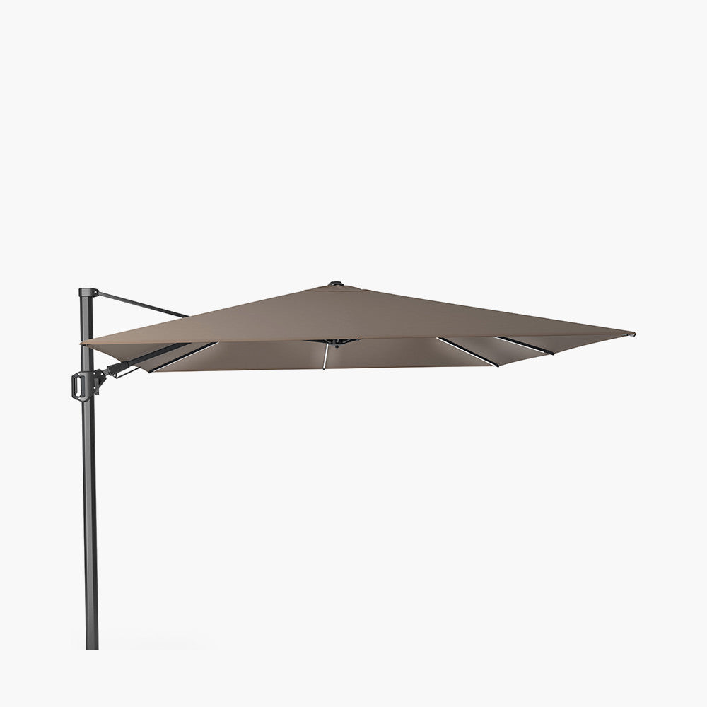 Glow Challenger T2 3m Square Premium Havana Taupe Free Arm Parasol